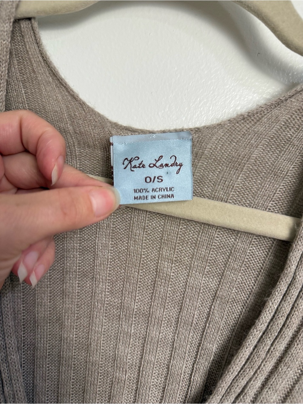 Kate Landry Oversized Cable Knit Poncho Cardigan Taupe One Size - Picture 6 of 6